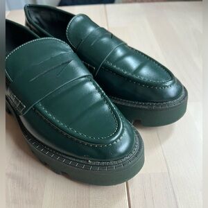 Zara Forest Green Loafers size 36